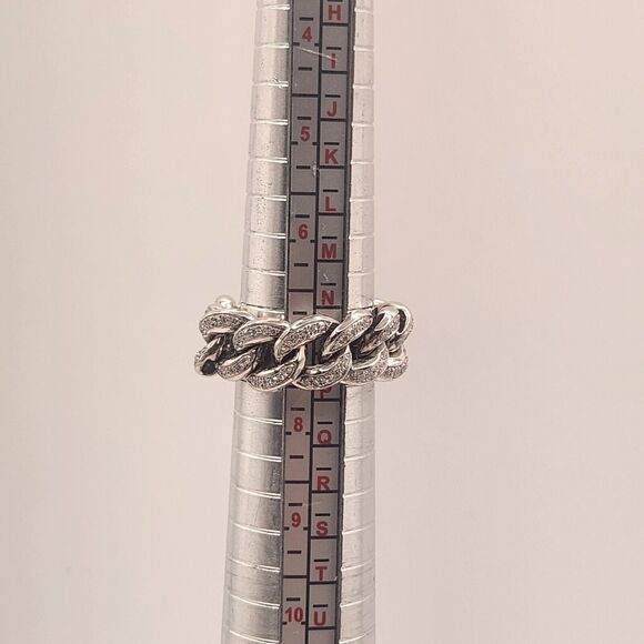 10k White Gold Diamond Icing Flexible Ring - Picture 5 of 6